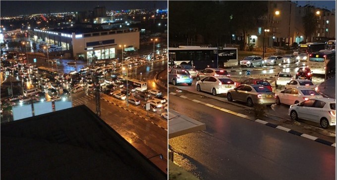 הגשם החזק הוציא רמזורים מכלל פעולה וגרם לעומסי תנועה כבדים בב''ש