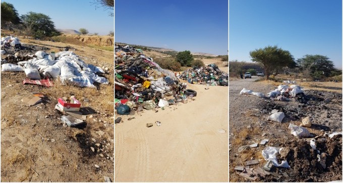 מסריח לכם? משאיות פירטיות מכל הארץ משליכות אשפה בסביבות ב''ש