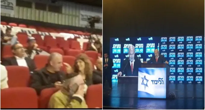 מול אולם לא מלא בב''ש, נתניהו הזהיר מפני בחירה בגנץ ''השמאלני''