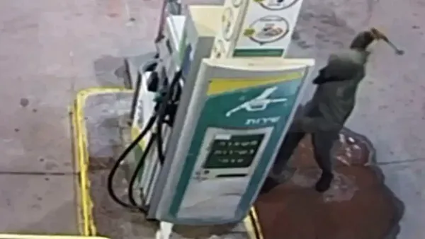 תיעוד מטורף: רעולי פנים חמושים זרעו הרס בתחנת דלק בנגב