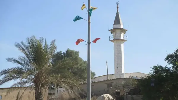 צילום של לקיה או כסייפה מלמעלה, עם שכונות קיימות ושטחים פתוחים המיועדים לתכנון עתידי.