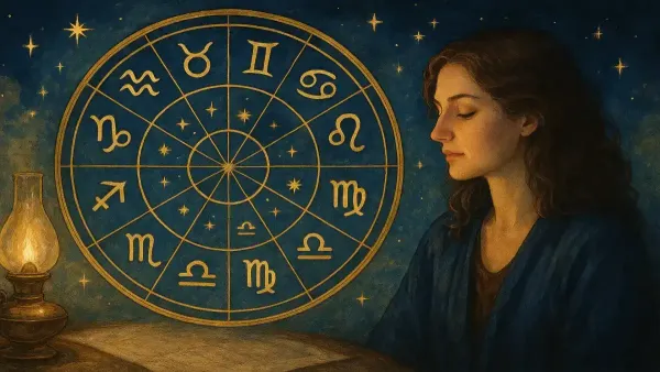 תמונה רוחבית קוסמית בגווני כחול־זהב, מתאימה לכתבת אסטרולוגיה שבועית.