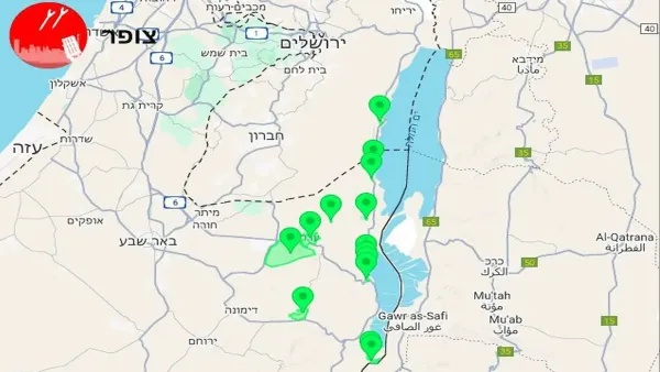 מספר התרעות על רעידת אדמה בדרום