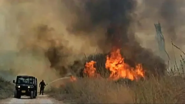טרקטורון כיבוי של כבאות והצלה לישראל בפעילות בשטח פתוח בדרום