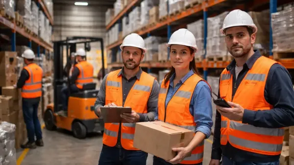 עובדים במחסן ממוגן