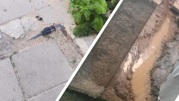 אנשים מועדים בגלל צנרת חשופה, מים זורמים בשל נזילה