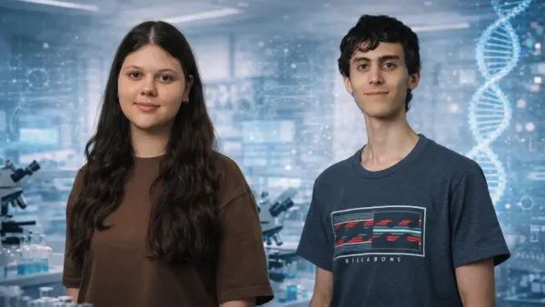 תלמידים מציגים פרויקט מדעי בתחרות מדענים צעירים, אילוסטרציה להישג תלמידי באר שבע בתחרות ארצית