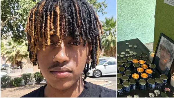 נרות זיכרון לזכר דסטאו צ׳קול שנרצח בבאר שבע