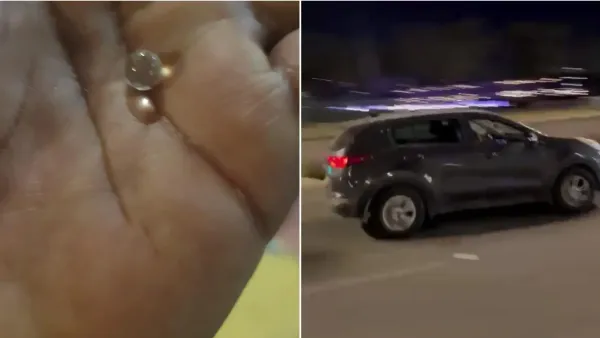 ניידת משטרת ישראל סמוך להפגנה בבאר שבע לאחר חשד לירי באיירסופט לעבר מפגינים