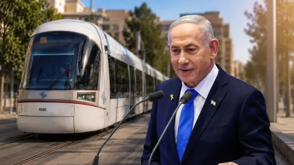 הדמיה של רכבת קלה עתידית בתוואי באר שבע־ליקית במסגרת פרויקט התחבורה החדש בדרום.