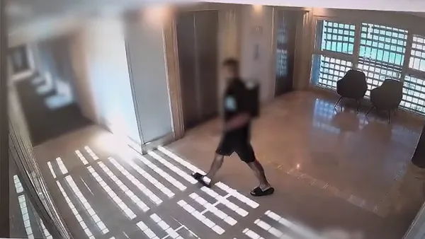 תיעוד החשוד בבית מלון באזור ים המלח לפני הפריצה לחדר וגניבת כרטיסי האשראי.