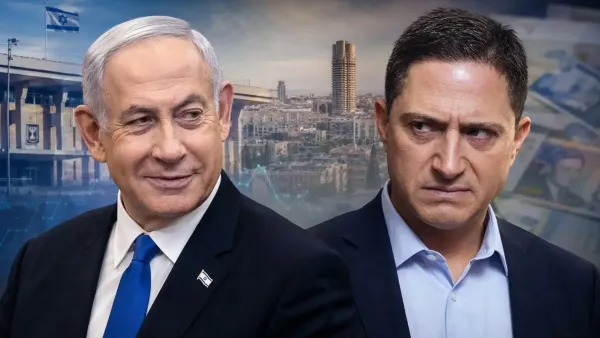 בנימין נתניהו אל מול רוביק דנילוביץ׳ שכועס על רקע העיר באר שבע ותלוש שכר המסמל הטבות מס