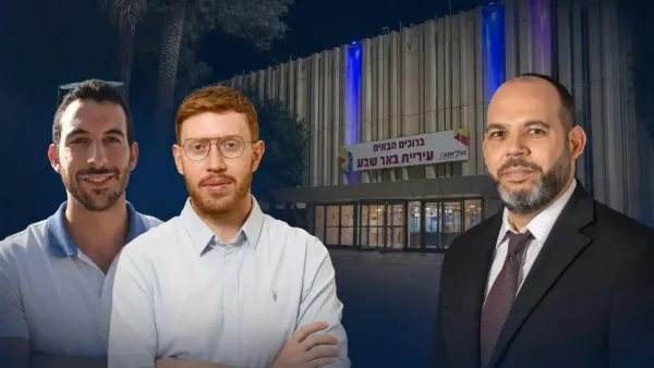 שמעון טובול וראש עיריית באר שבע רוביק דנילוביץ' על רקע בניין העירייה והפנייה להעברת טובול מתפקידו