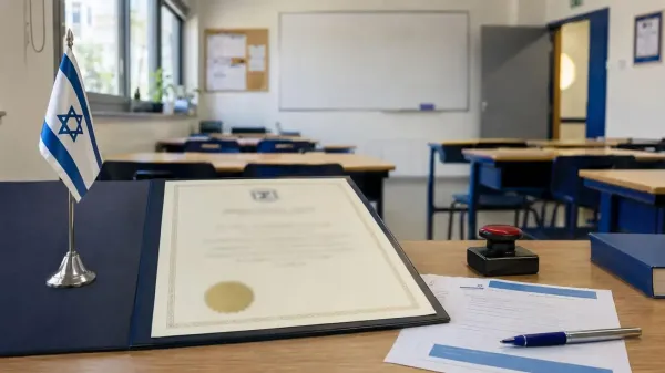כיתה במערכת החינוך בישראל על רקע הנחיית משרד החינוך בנוגע לתארים ממוסדות ברשות הפלסטינית