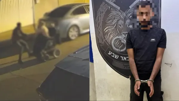 שוד אכזרי בבאר שבע: תושב רהט היכה אישה בכיסא גלגלים ונמלט עם תיקה (וידאו)