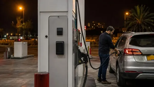 תחנת דלק לקראת עליית מחיר בנזין 95 ל-8.25 שקלים לליטר