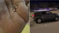 ניידת משטרת ישראל סמוך להפגנה בבאר שבע לאחר חשד לירי באיירסופט לעבר מפגינים