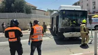 זירת תאונת אוטובוס ברחוב שאול המלך סמוך לקניון בבאר שבע