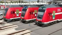 רכבת ישראל בתחנה לקראת הפסקת התנועה הזמנית בין מודיעין לנתב״ג